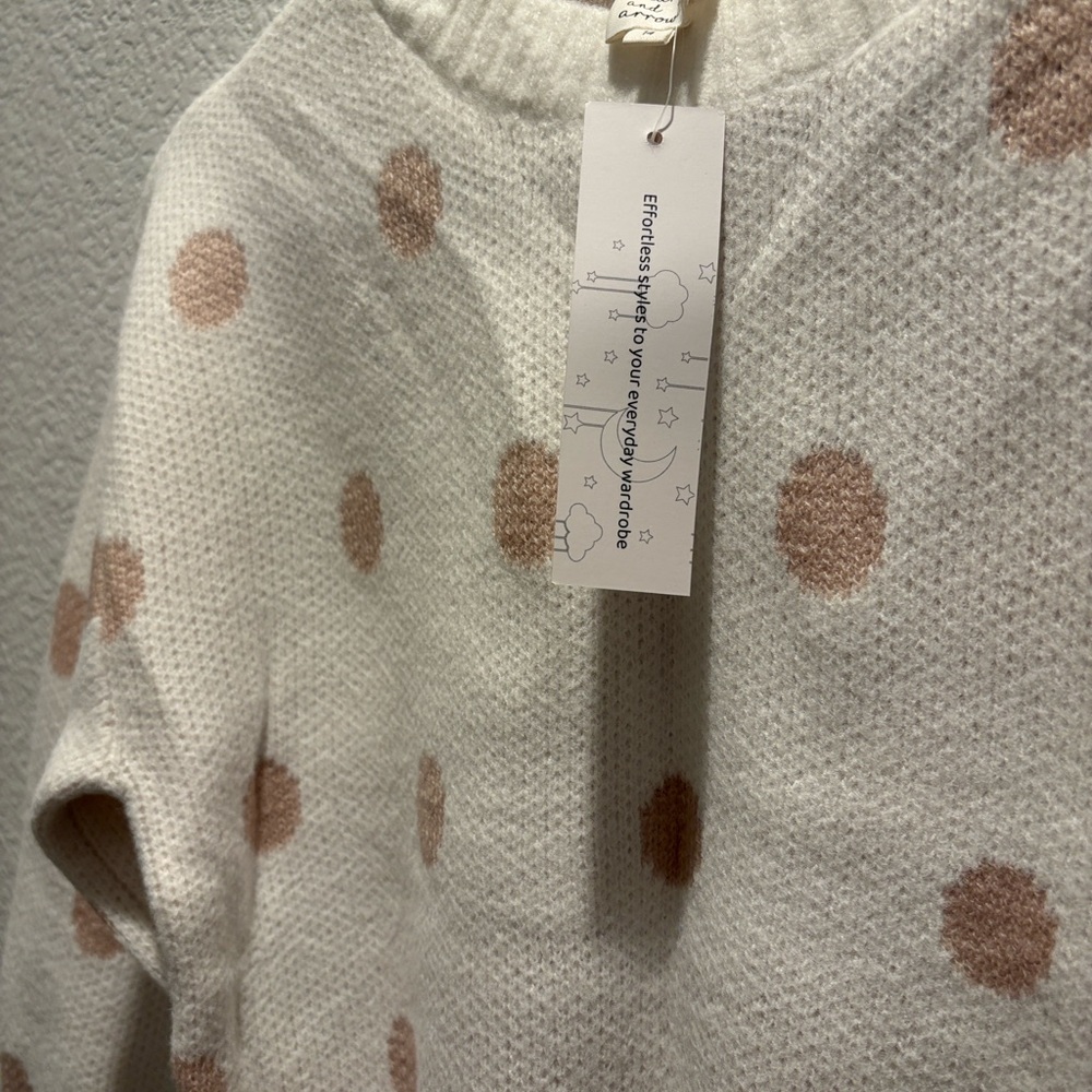 Girls Polka Dot Sweater In Ivory - Picture 8 of 12